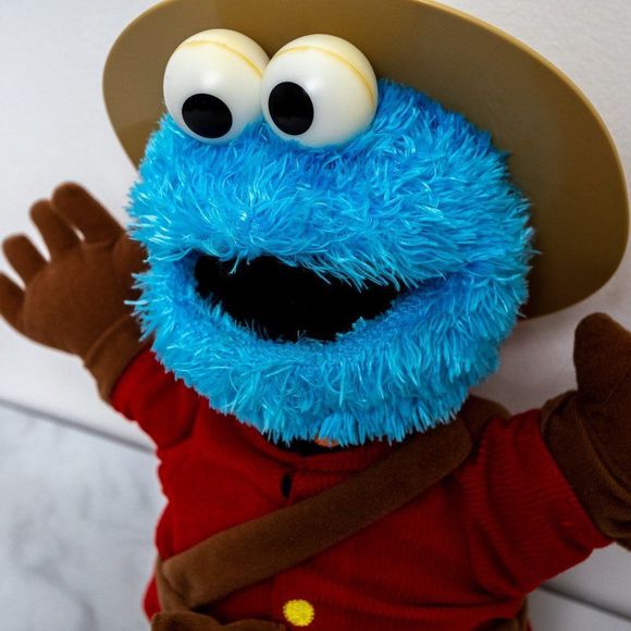 Sesame Street / Gund  Cookie Monster Canadian Mountie Plush 2012 - Picture 2 of 8
